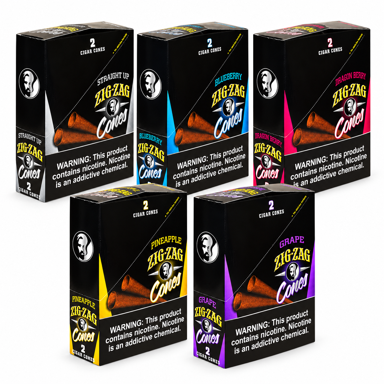 Zig-Zag cigar cones five-flavour carton collection